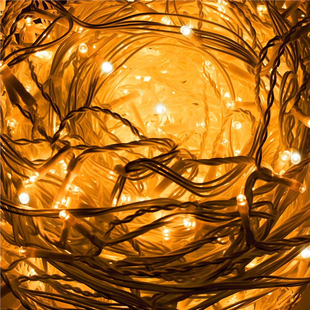 Ghirlanda luminoasa tip perdea 300 LED-uri, 12m, pentru interior/exterior, cu flash, iluminare galbena [3]