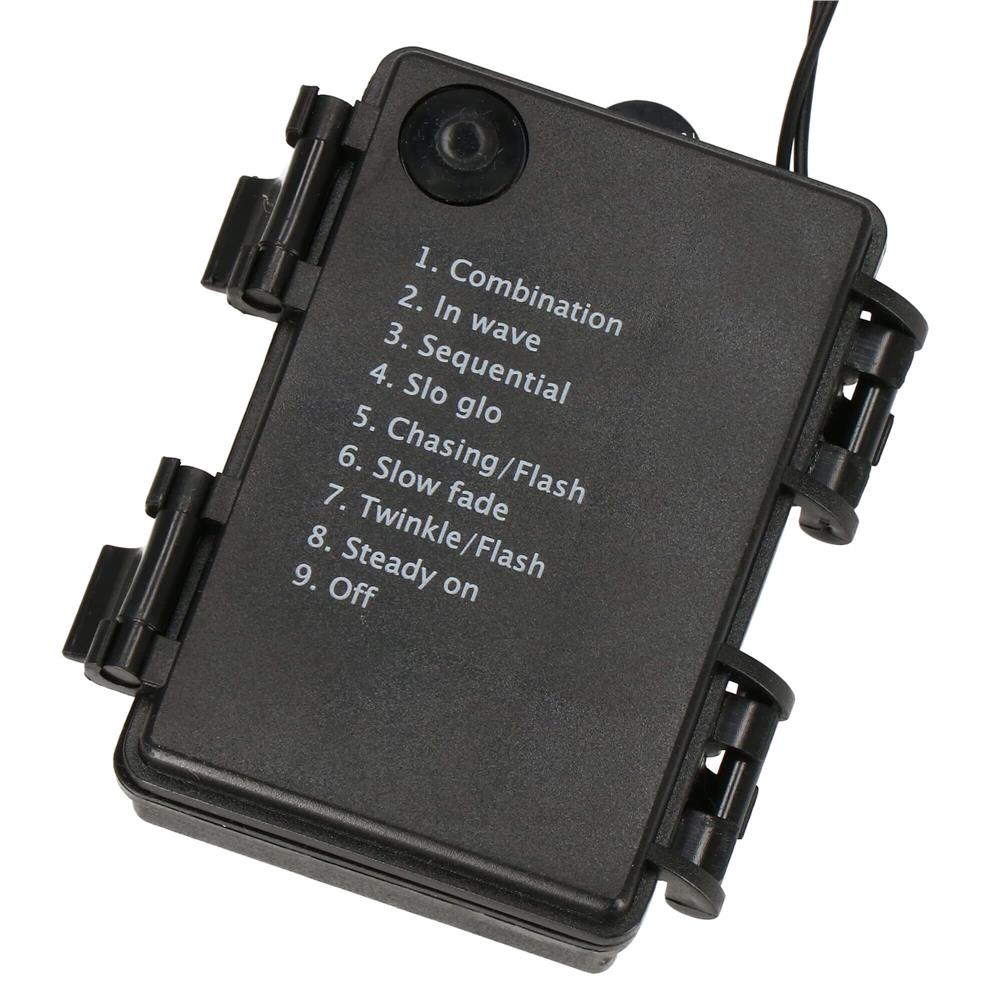 Instalatie lumini de exterior pentru gradina, 9 metri, 120 LED-uri forma cristal, cu baterii, alb [3]