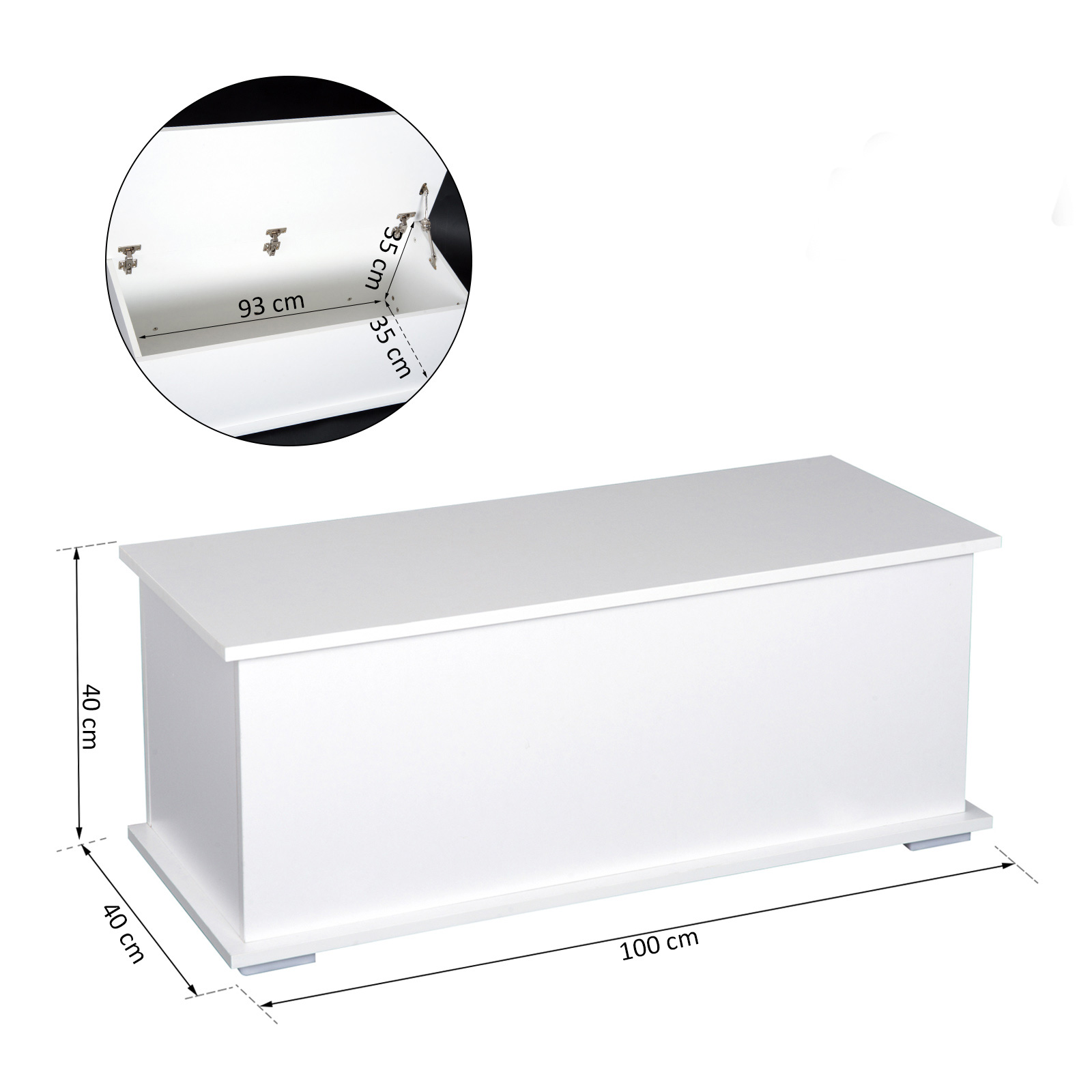  Cutie de Depozitare din Lemn, Moderna si Multifunctionala, pentru Camera, Intrare, Alb [2]