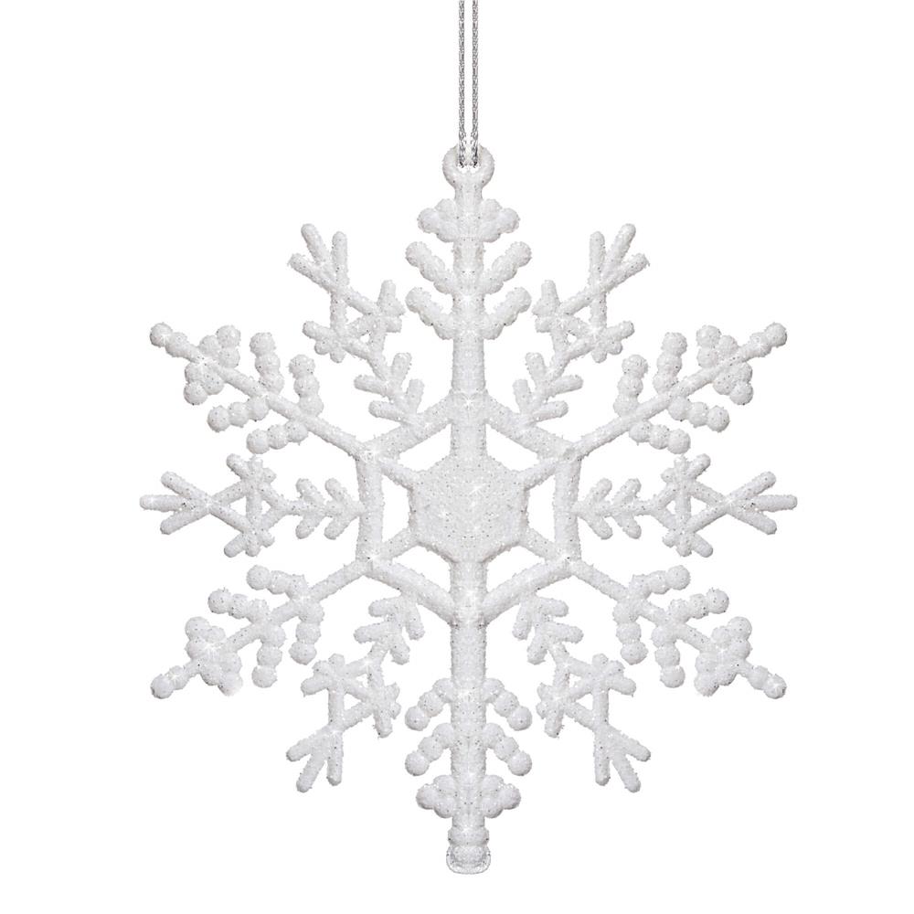Decoratiuni si figurine - Decoratiune brad fulg de zapada, set 3 bucati, 12cm, alb