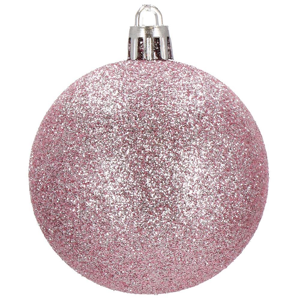 Set globuri de Craciun, 20 bucati, 3 modele, 4cm, roz [4]