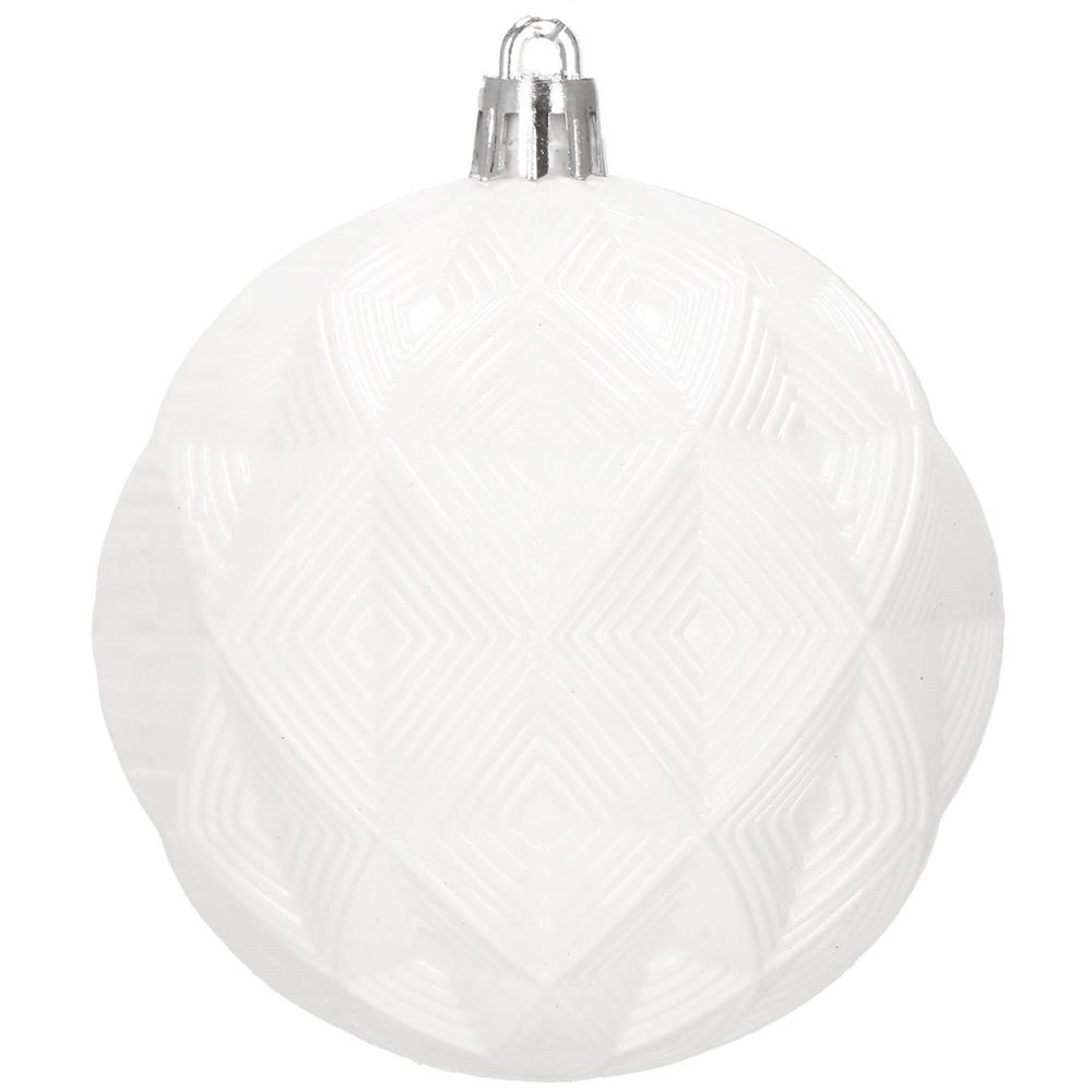 Set globuri de Craciun, 30 bucati, 8cm, 6 modele, alb [4]