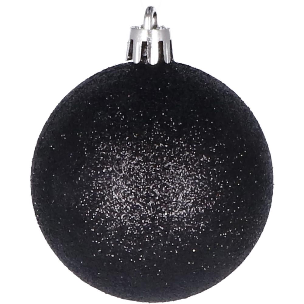 Set globuri de Craciun, 25 bucati, 3 modele, 2,5cm si 4cm, negru [5]