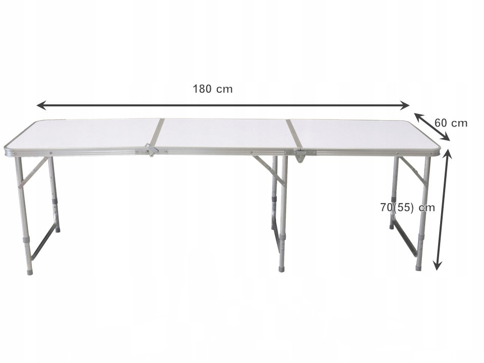 Masa pliabila metalica pentru gradina sau picnic, blat MDF, inaltime reglabila, 180x60cm [5]