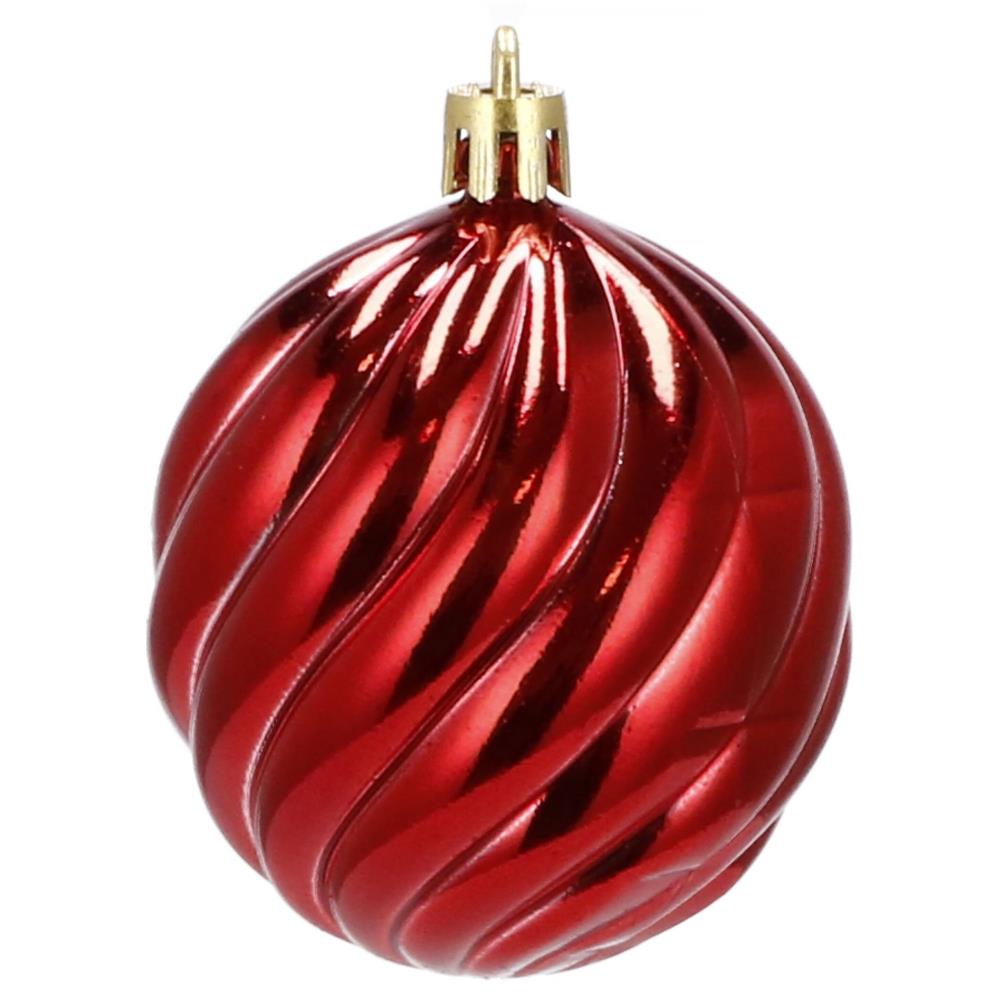 Set globuri de Craciun, 20 bucati, 5 modele, 6cm, rosu [4]