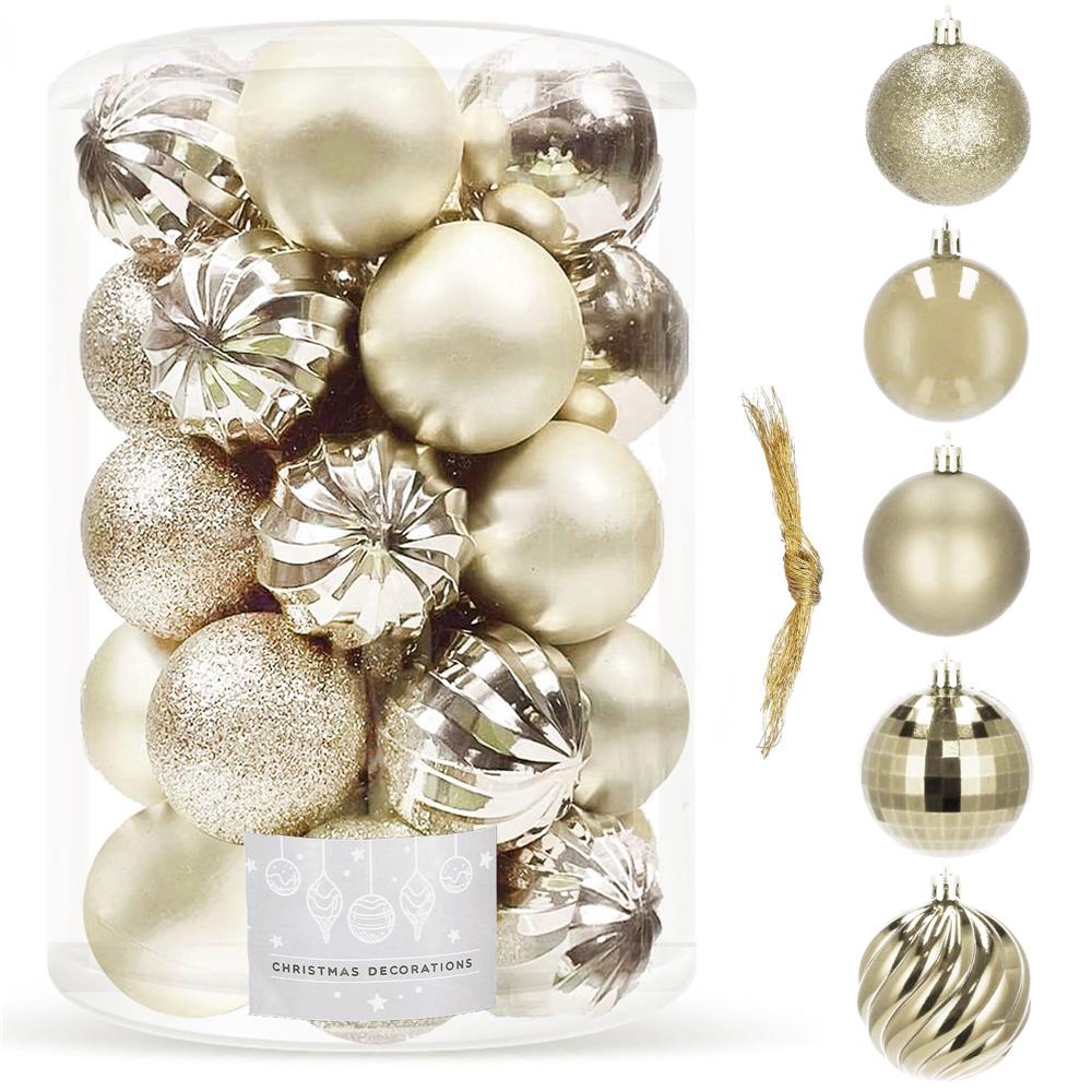 Set globuri de Craciun, 20 bucati, 5 modele, 6cm, auriu [4]