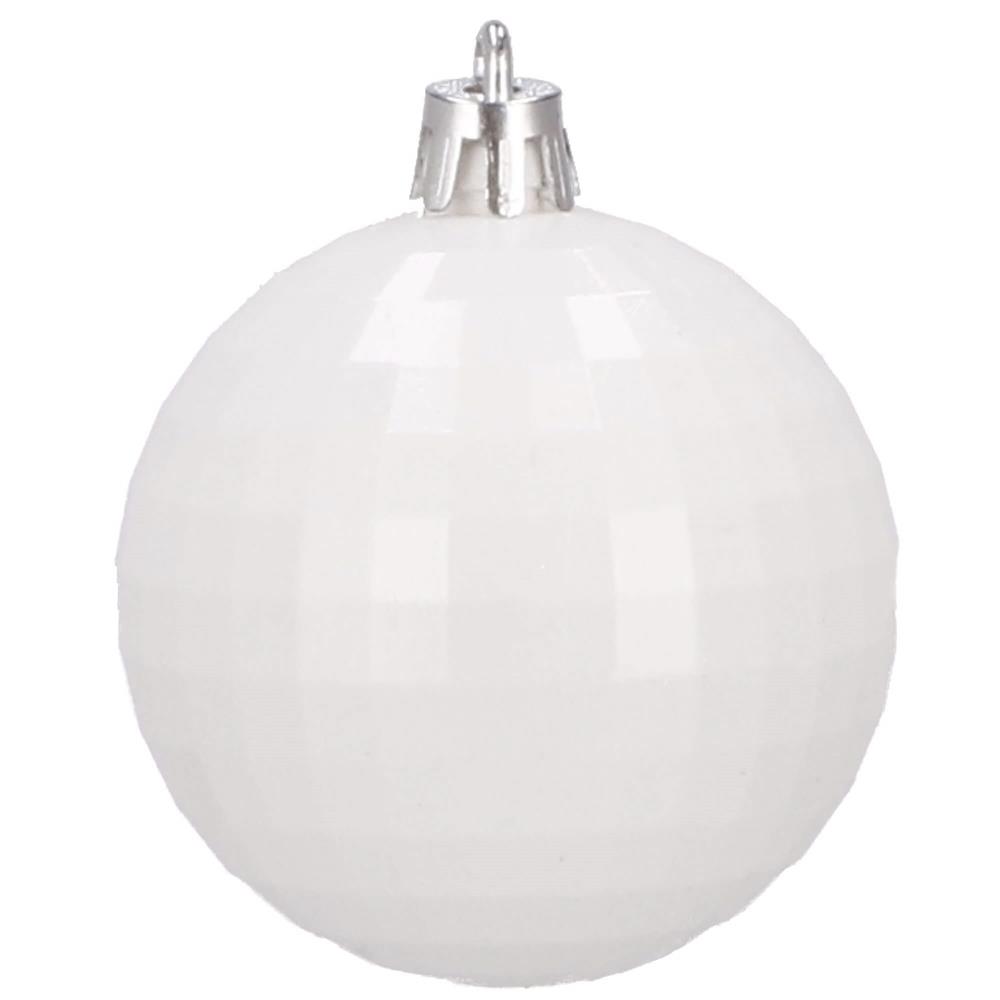 Set globuri de Craciun, 20 bucati, 5 modele, 6cm, alb [5]