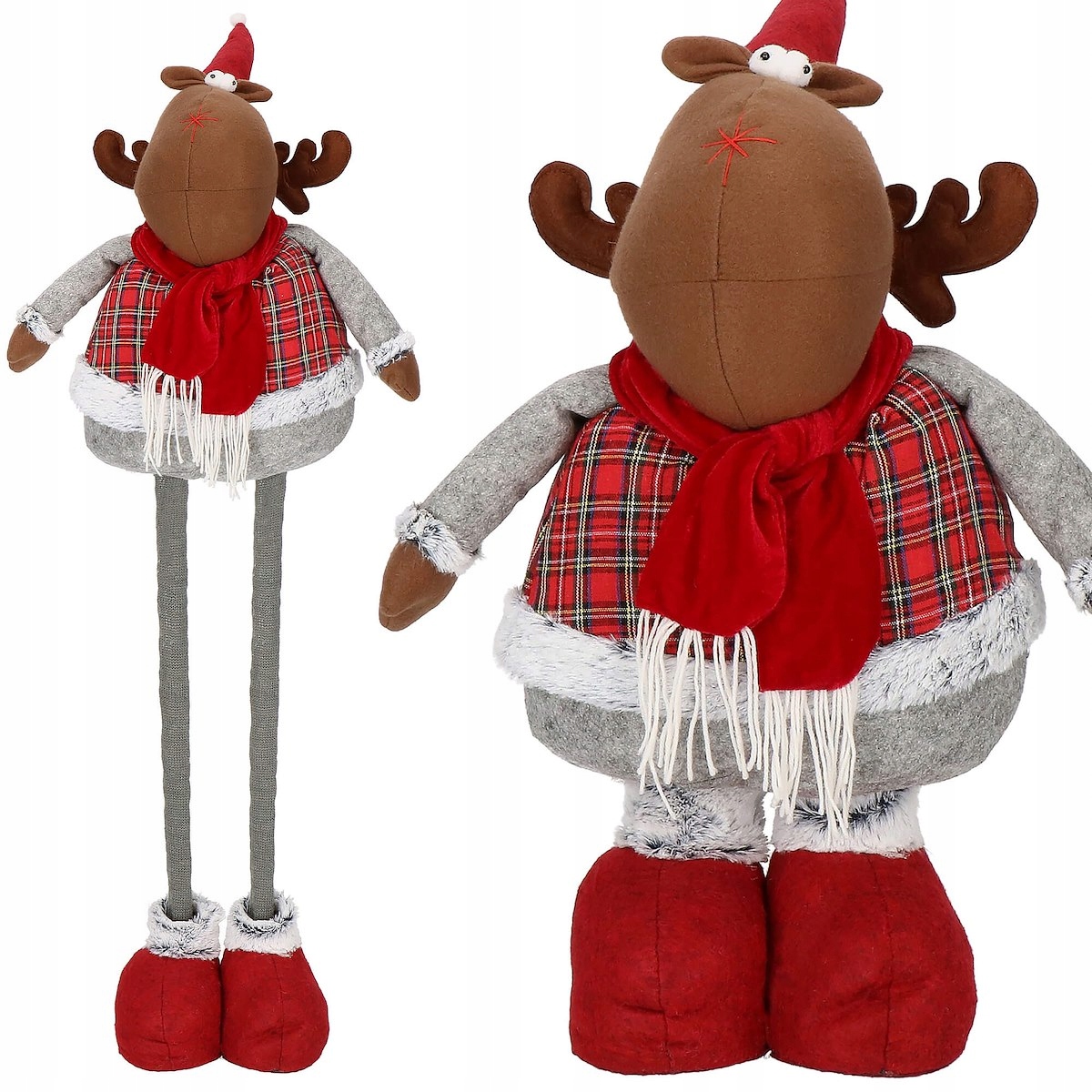 (DL) Figurina Craciun, Ren, picioare telescopice, inaltime extensibila 55-95cm [5]