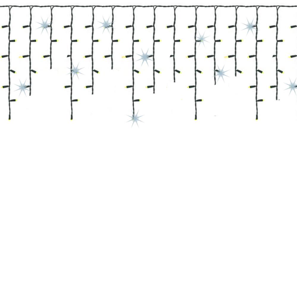 Ghirlanda luminoasa tip perdea Premium 500 LED-uri, 22,5m, 30Wati, interior/exterior, cu flash, alb cald (galben) [4]