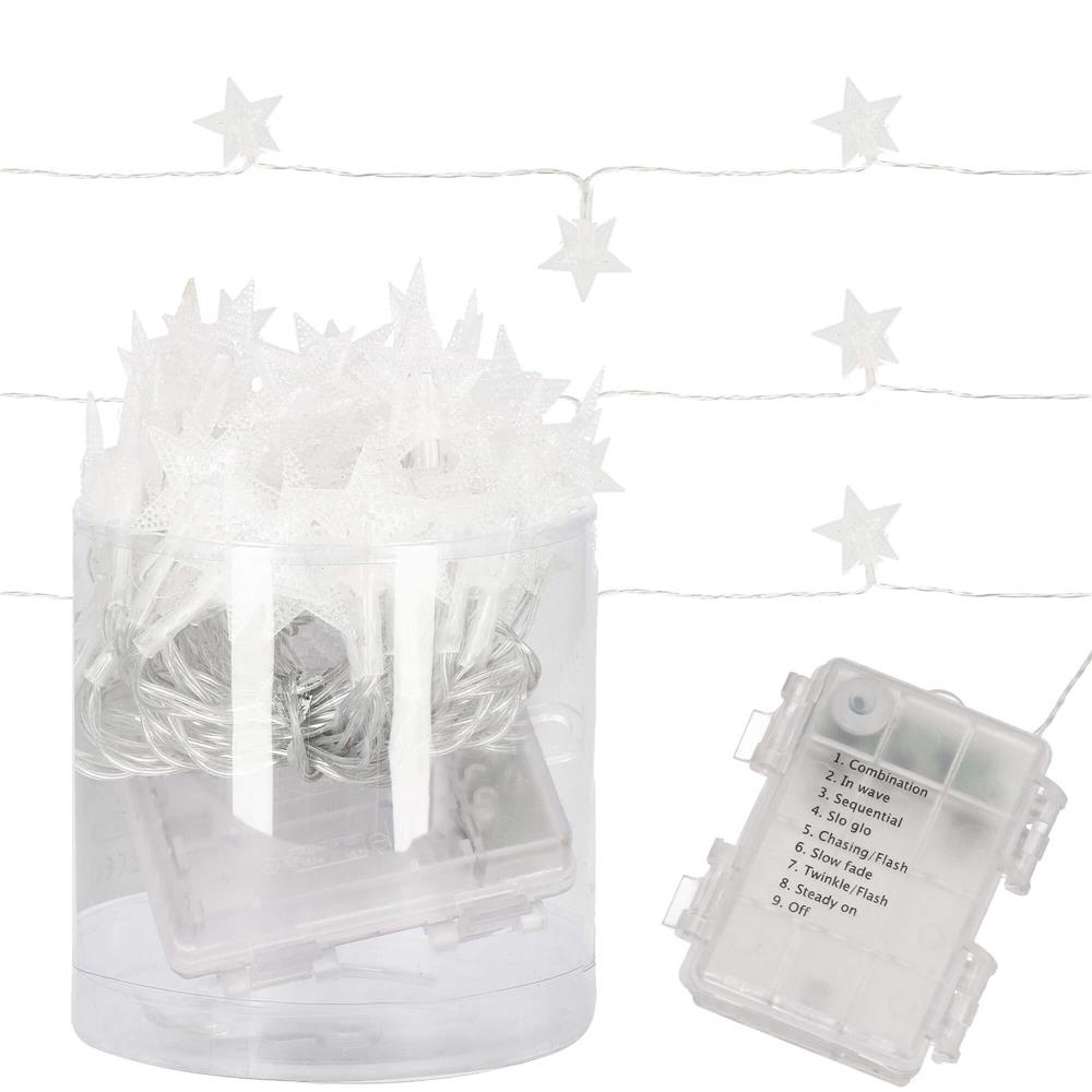 (DL) Instalatie stelute luminoase pentru gradina, 5 metri, 50 LED-uri, cu baterii, galben [4]