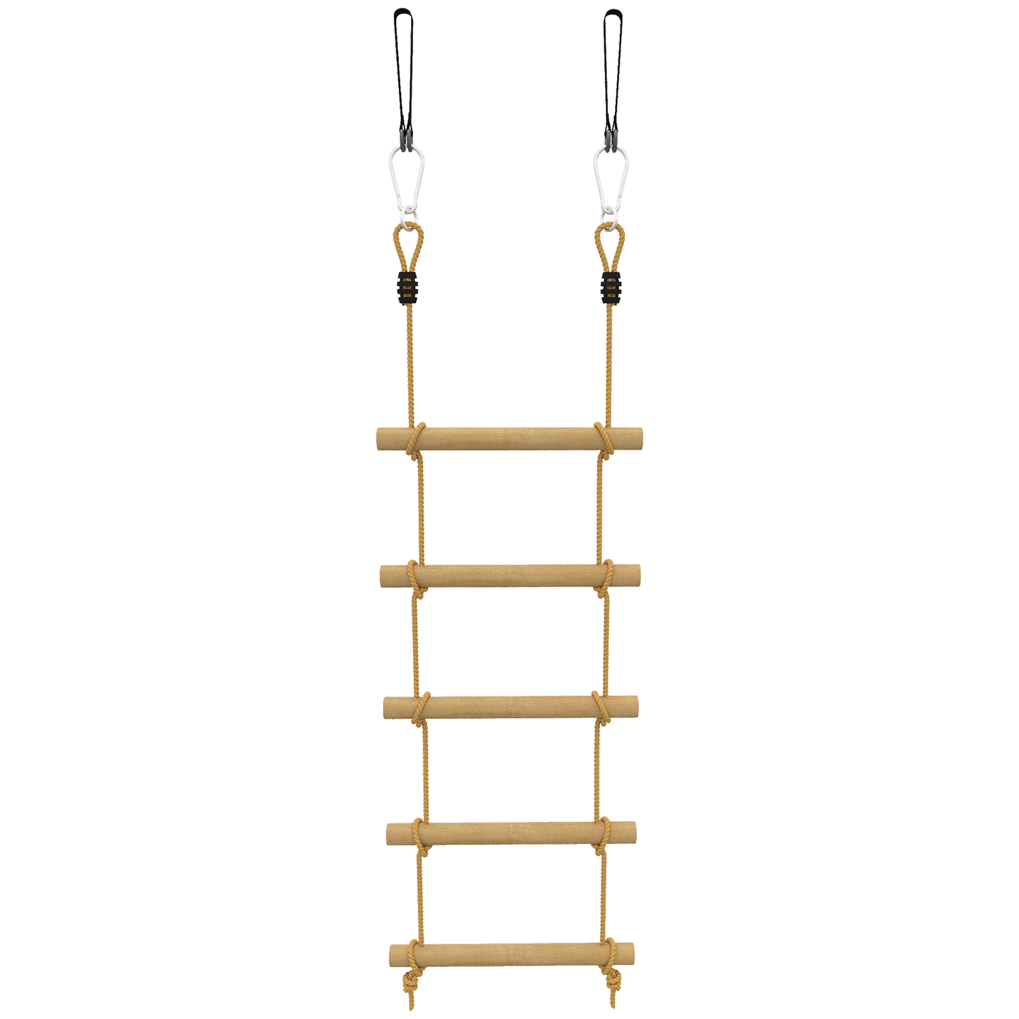 Dormitor & birou -  Scara de Franghie 1,8m, Accesorii pentru Leagane, Franghie pentru Parc de Joaca Exterior, Catarare cu 5 Trepte pentru Copii cu 2 Carabiniere si 2 Curele pentru Copaci