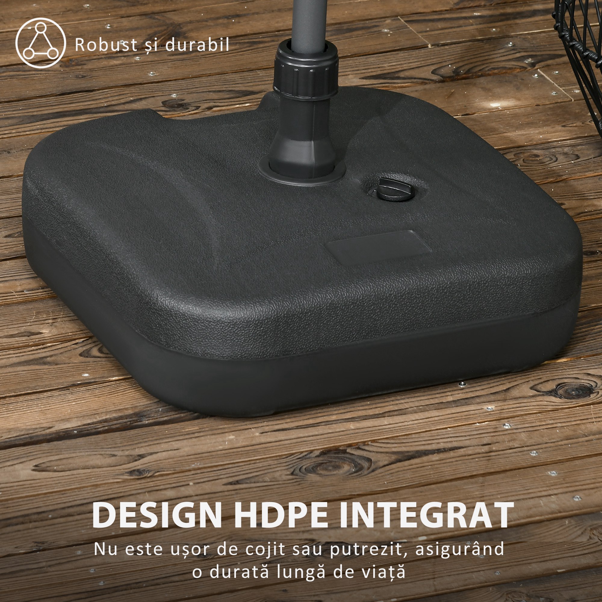  Baza pentru Umbrela de Gradina de Umplut cu Apa si Nisip,HDPE, Negru, 46x45x26cm [3]