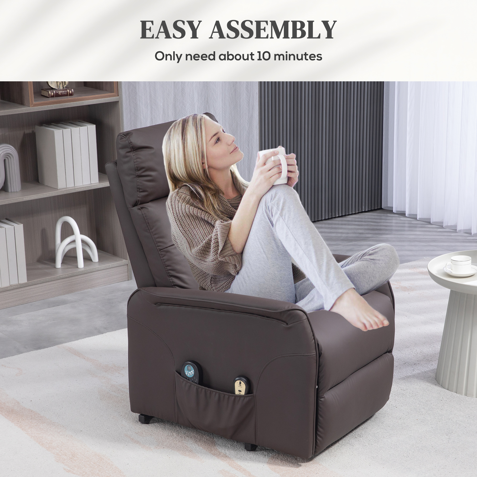  Fotoliu Ridicare Electric - Cu Masaj, incalzire & Telecomanda [7]