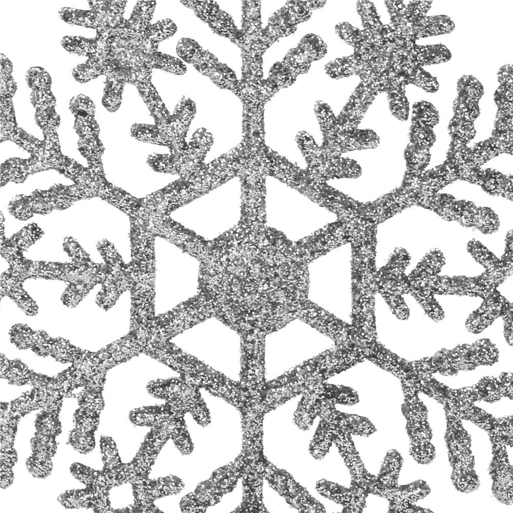 Decoratiune brad fulg de zapada, set 12 bucati, 10cm, argintiu [5]