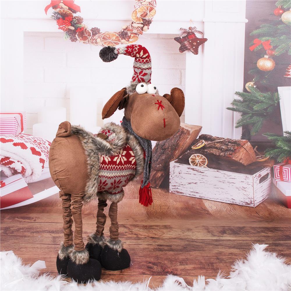 Figurina Craciun, Ren, picioare telescopice, inaltime extensibila 84-124cm [6]