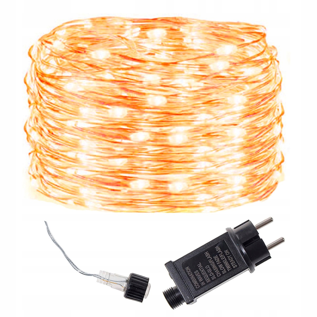 Instalatie lumina decorativa cu 300 LED-uri, 30m, pentru interior/exterior, iluminare galbena [6]