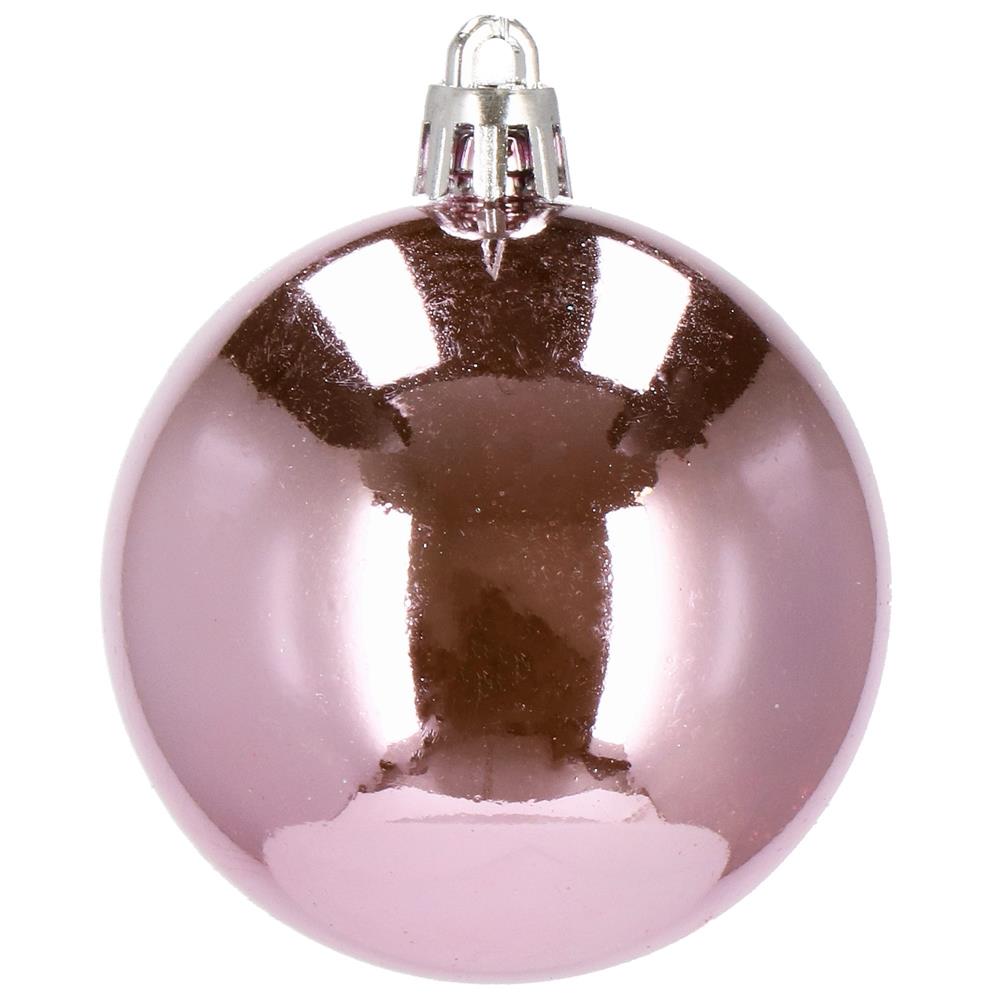 Set globuri de Craciun, 20 bucati, 3 modele, 4cm, roz [5]