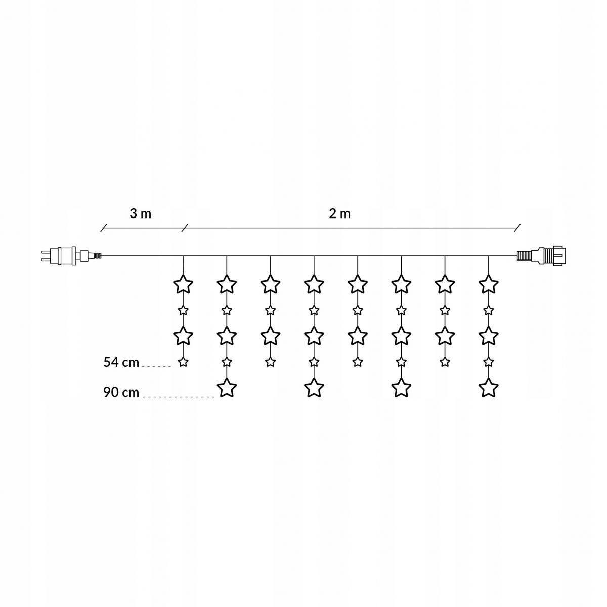 (DL) Instalatie lumina tip perdea cu 138 LED-uri, 2m, pentru interior/exterior, stelute iluminare alba [6]