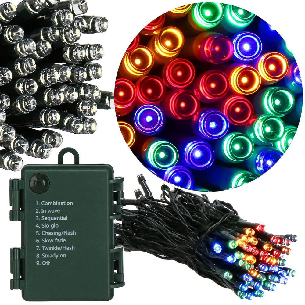 Instalatie lumini de exterior pentru gradina, 5 metri, 50 LED-uri, cu baterii, multicolor [5]
