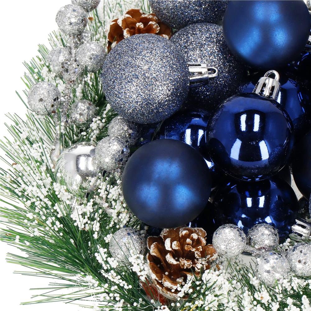 Set globuri de Craciun, 20 bucati, 3 modele, 4cm, albastru marin [5]