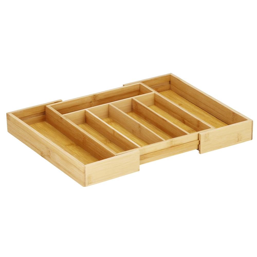 Organizator tacamuri si ustensile bucatarie, bambus, extensibil 28-45x33x5cm [6]