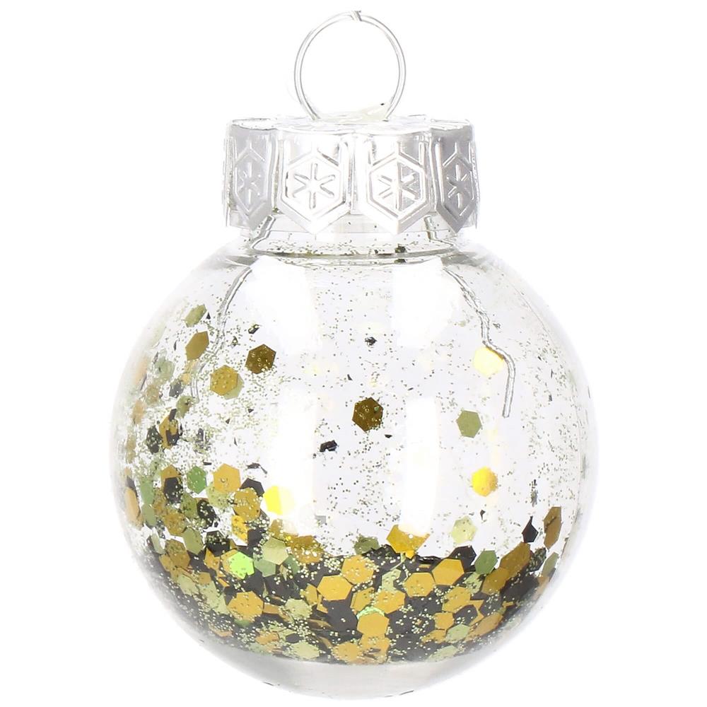 Set globuri de Craciun Inedit, 24 bucati, 5cm, transparente si verde [5]