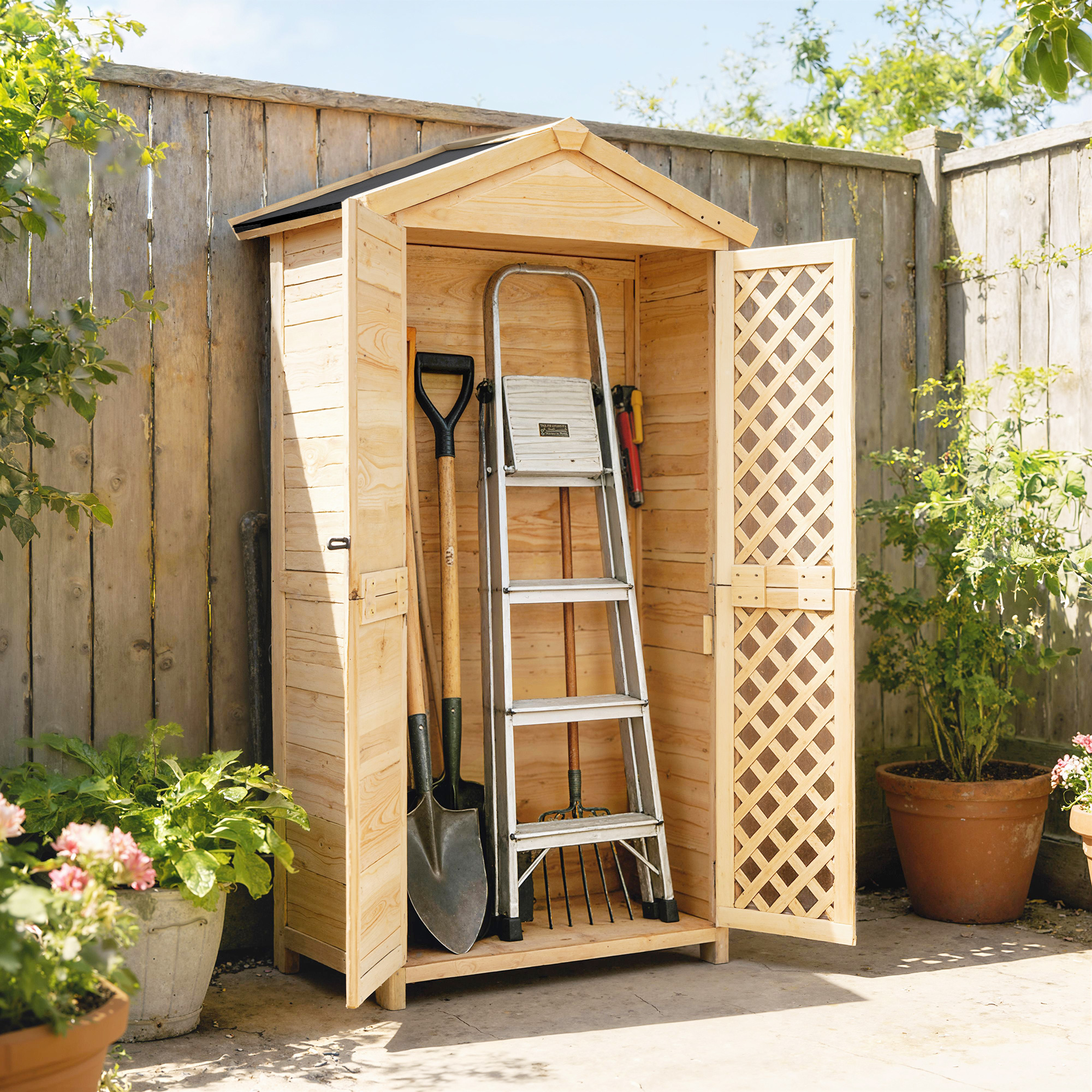  Dulap Exterior: Casuta de Gradina cu Usa Ventilata si Kit Anti-Rasturnare. [8]