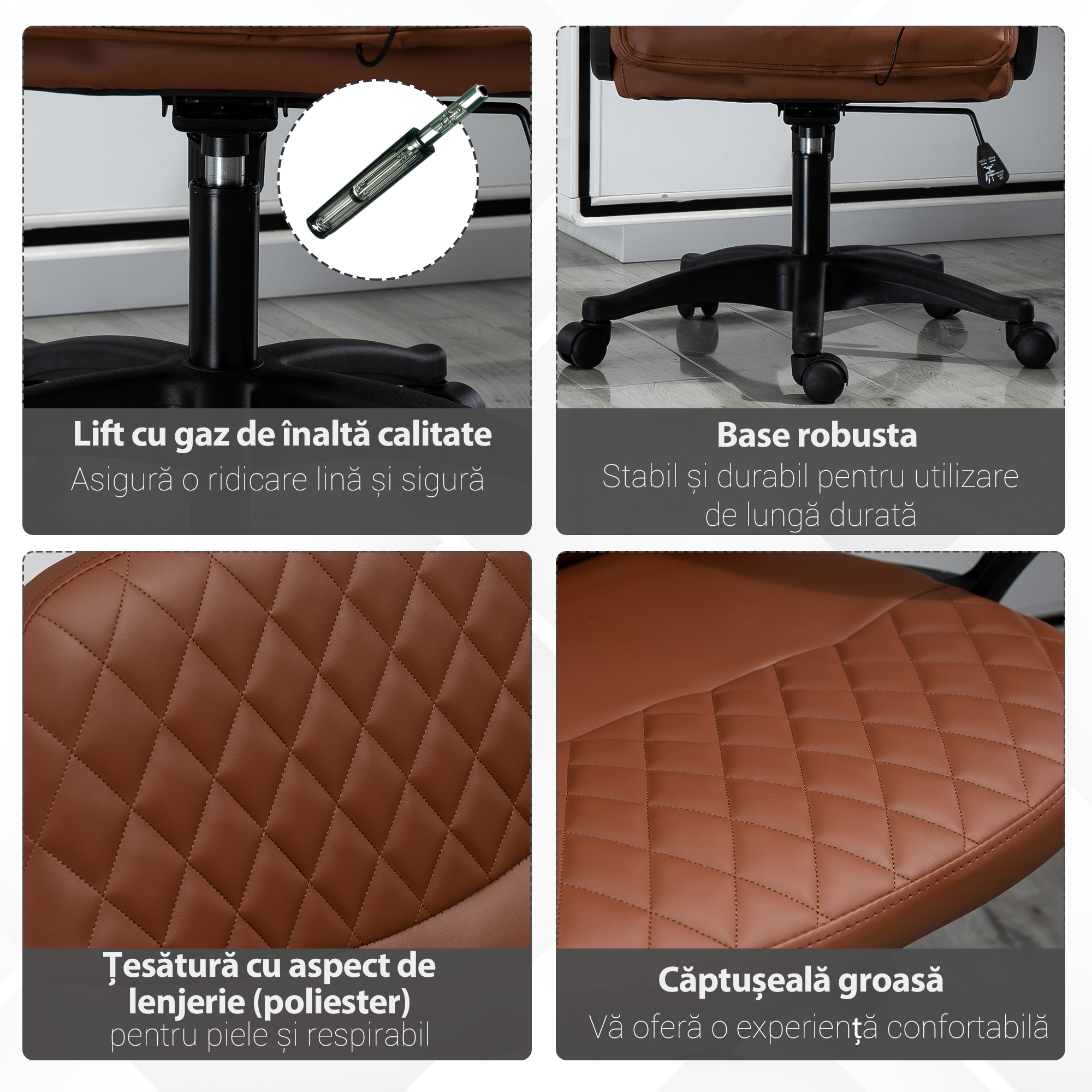  Scaun Birou Masaj - Maro, Reglabil, Piele Ecologica [7]