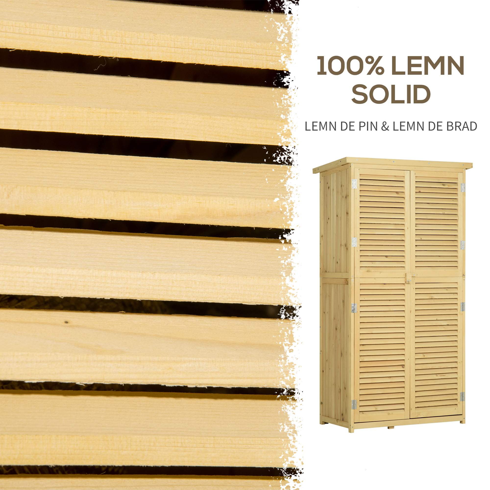  dulap din lemn, pentru exterior, 87x46.5x160 cm [6]