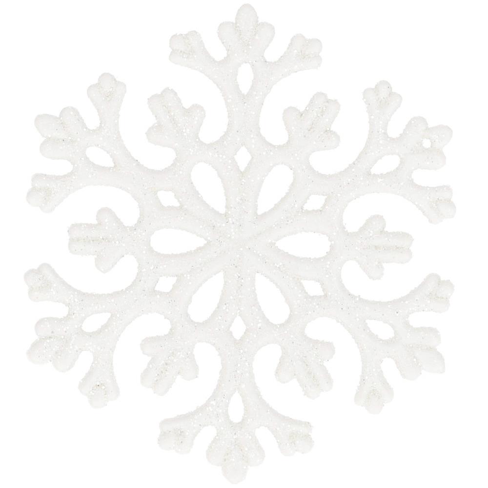 Decoratiuni si figurine - Decoratiune brad fulg de zapada, set 8 bucati, 8cm, alb