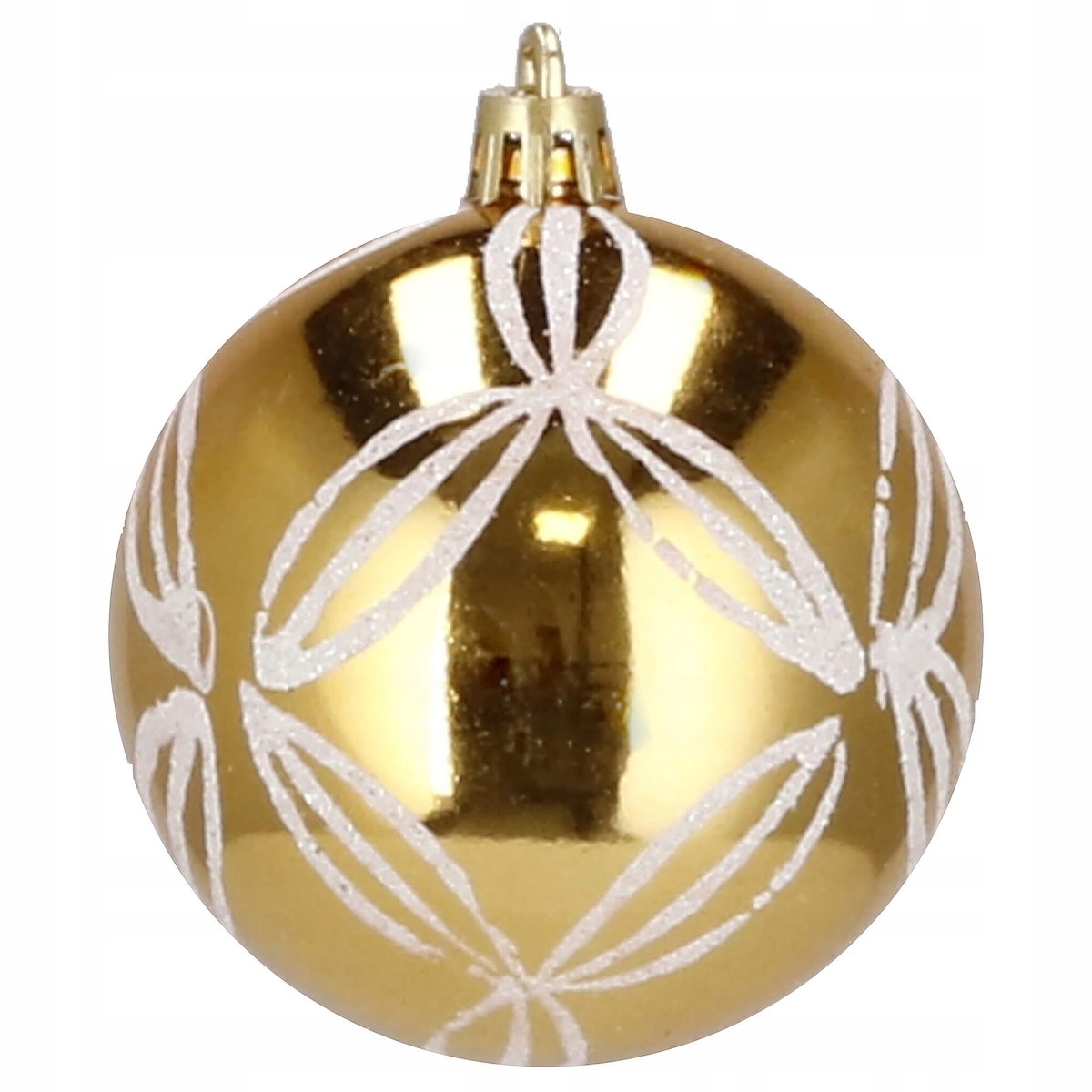 Set globuri de Craciun cu modele de sarbatori, 30 bucati, 7cm, alb auriu [7]