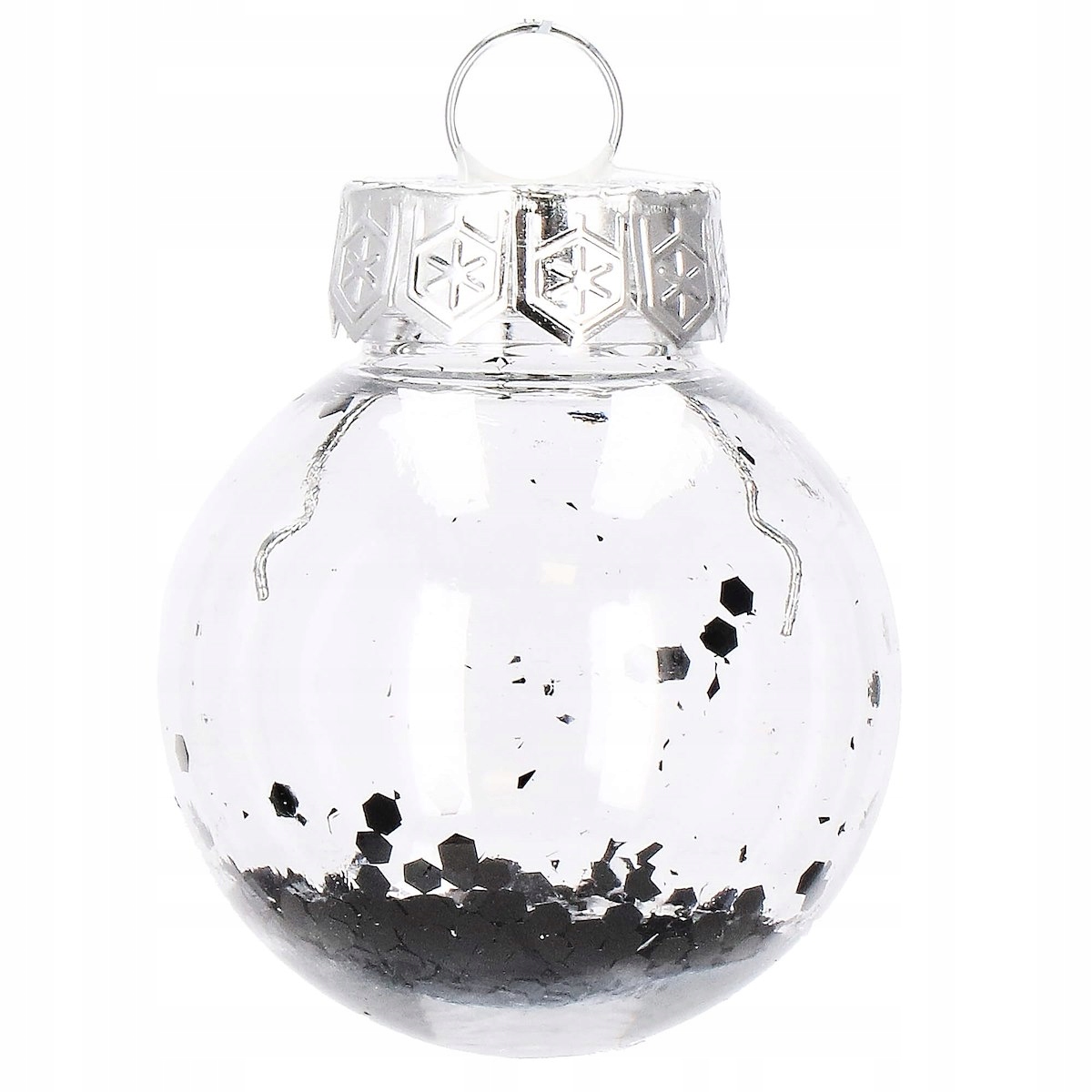 Set globuri de Craciun Inedit, 24 bucati, 5cm, transparente cu interior negru [7]