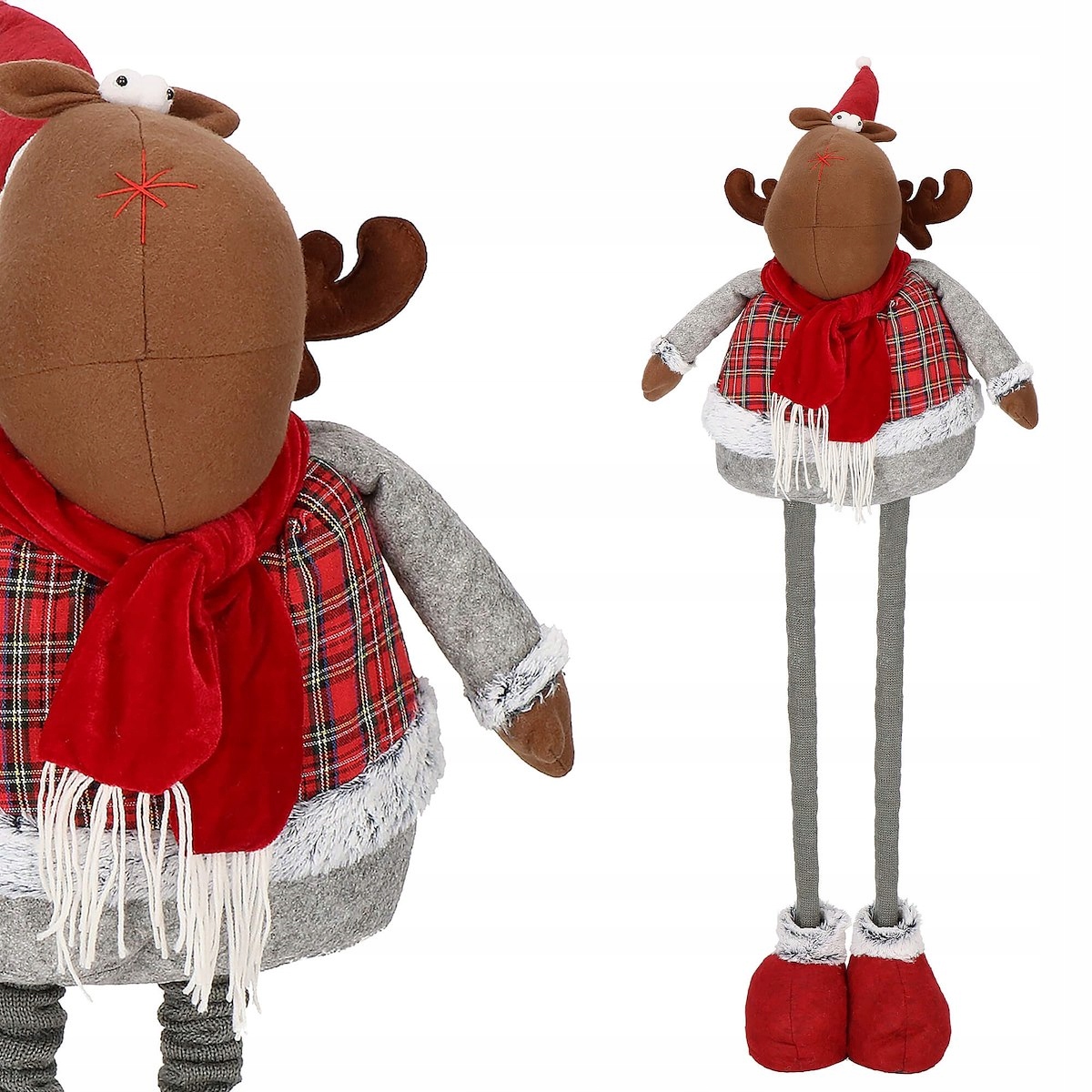 (DL) Figurina Craciun, Ren, picioare telescopice, inaltime extensibila 55-95cm [7]