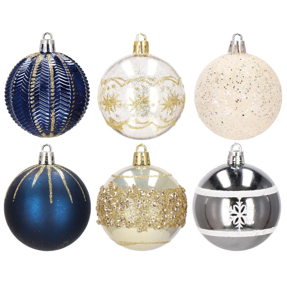 Set globuri de Craciun cu modele de sarbatori, 30 bucati, 6cm, multicolor [7]