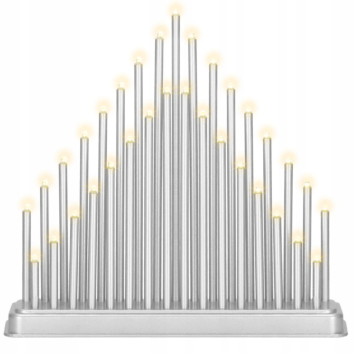 Lumanari decorative de Craciun, 33 becuri tip LED, culoare argintiu [5]