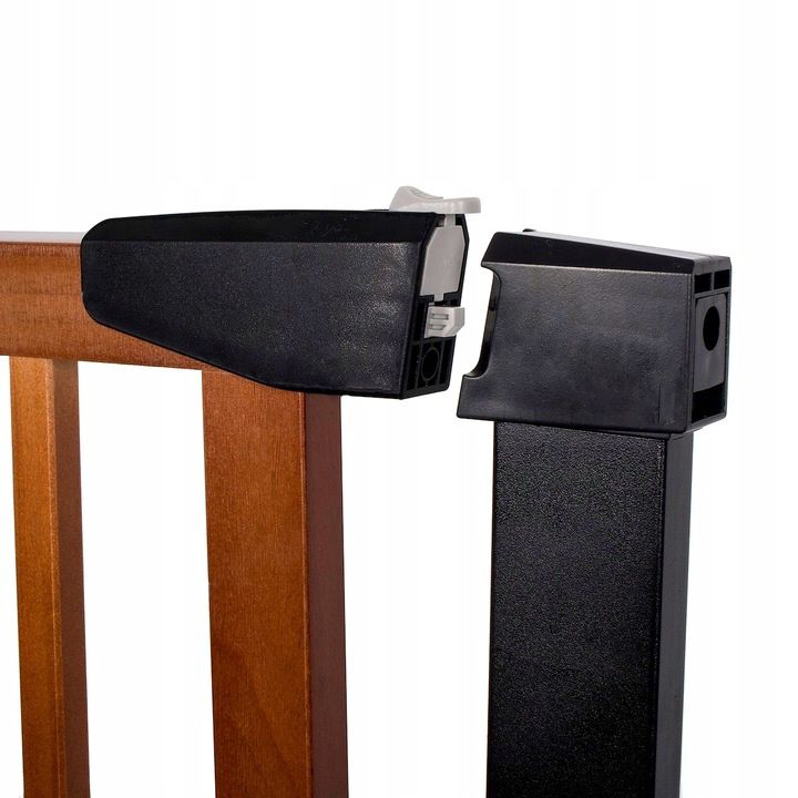 Poarta de siguranta Safety Gate pentru scari, ajustabila 103-110 cm, din otel si lemn, negru maro [6]