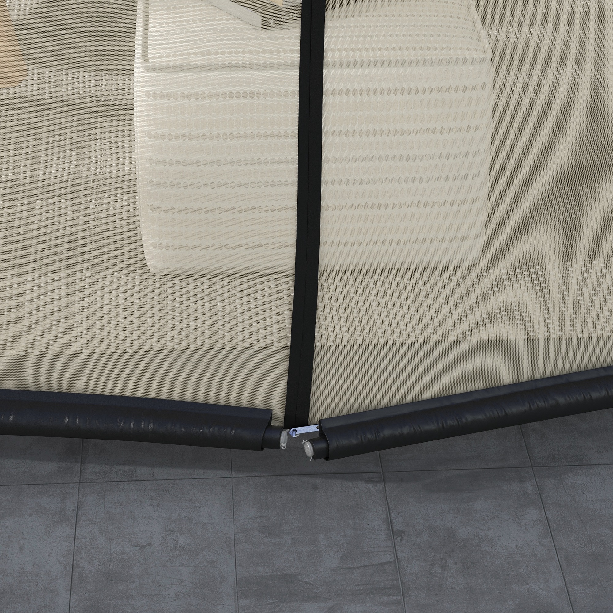  Plasa de tantari pentru Umbrela cu Ochiuri Dense si Deschidere cu Fermoar, 3x2,3 m, Bej [7]