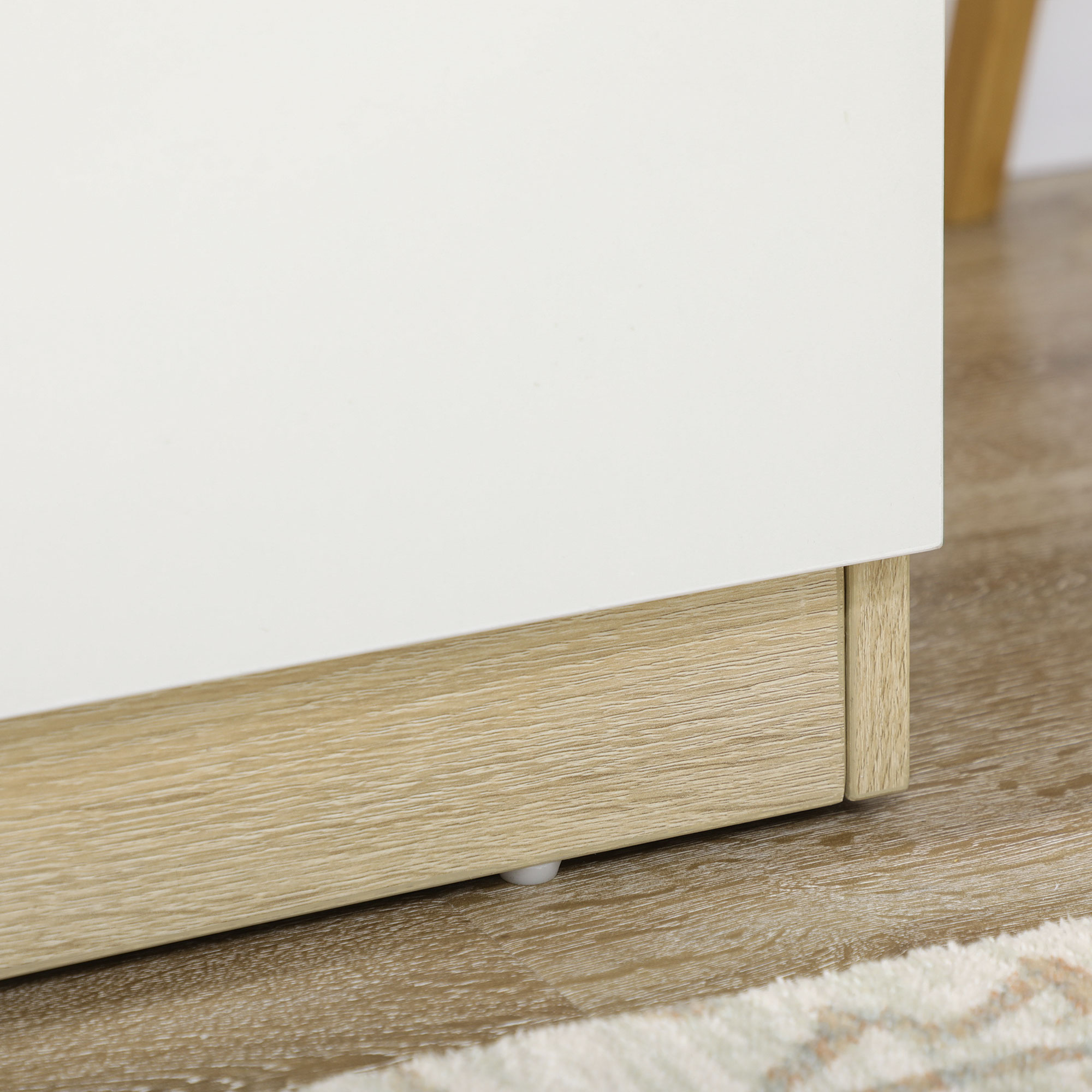  Comoda 6 Sertare 135×48×77 cm Alb/Natur [8]