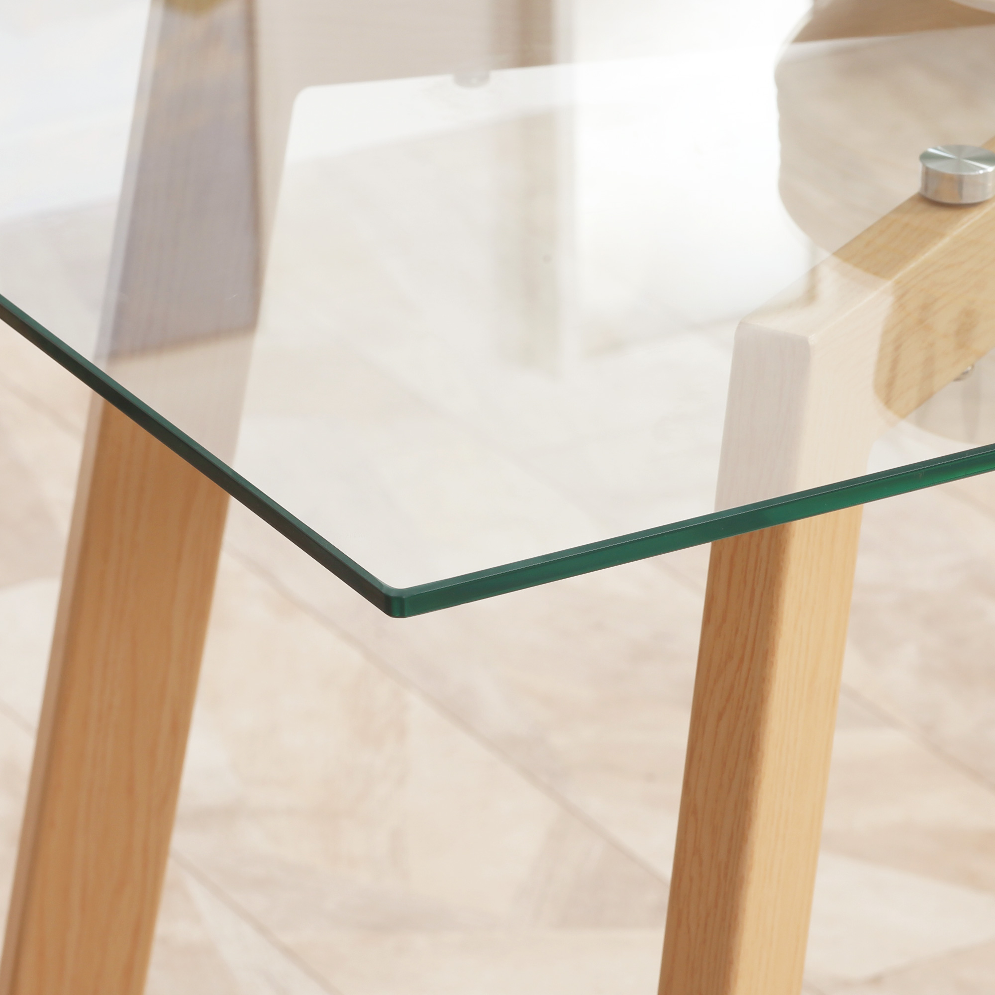  Masa de sufragerie dreptunghiulara pentru max 4 persoane, din otel cu blat din sticla securizata, pentru bucatarie, sufragerie 120x60x76cm [7]