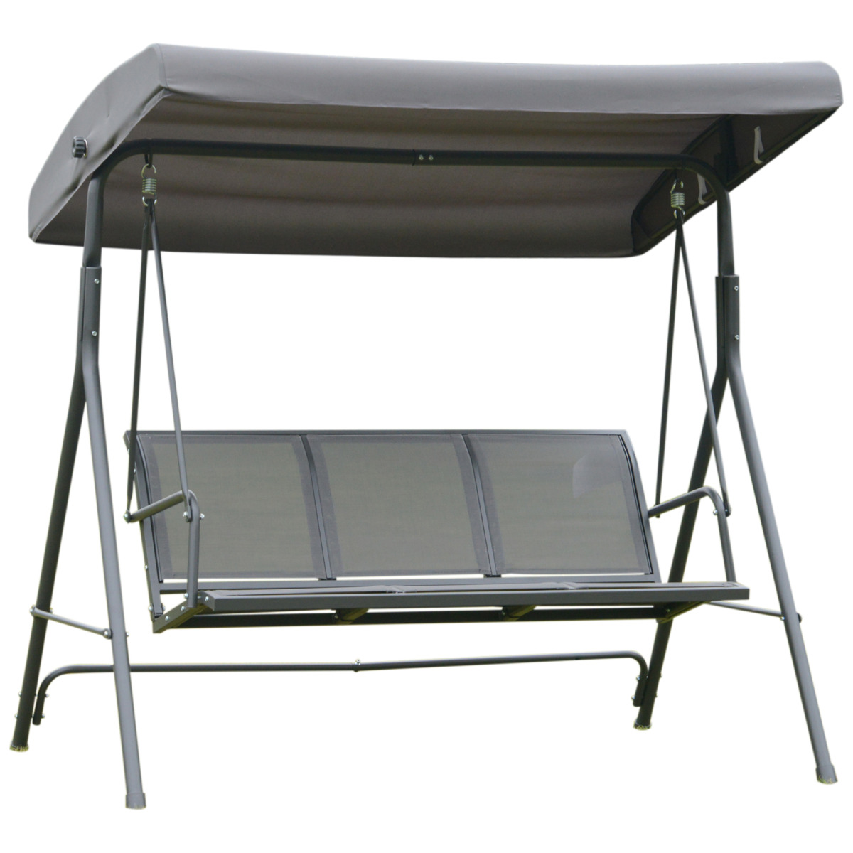 Gradina & balcon -  leagan 3 locuri, cu acoperis, 178x111x155cm gri