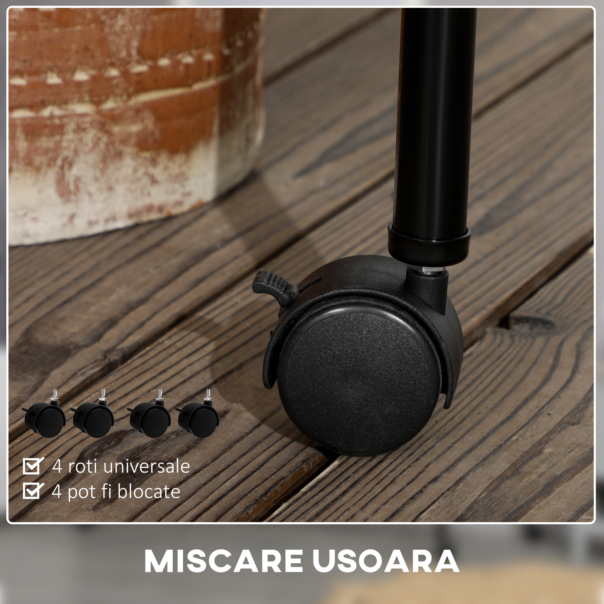  Suport pentru haine cu 4 roti de fier, 150x60x150cm [4]