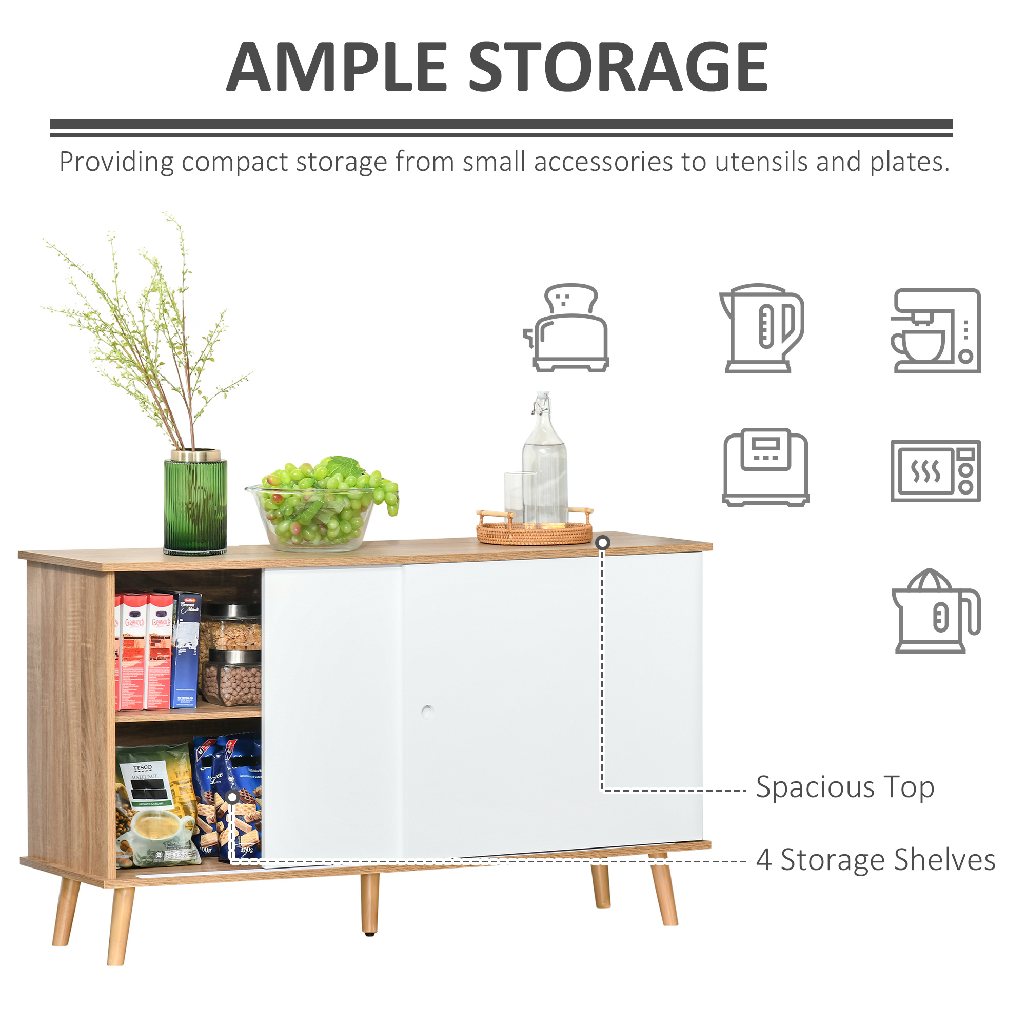  mobilier bucatarie modern, 130x40x74.5cm, culoarea lemnului/alb [3]