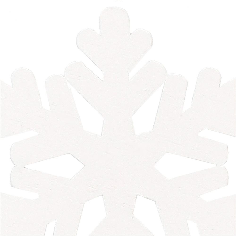 Decoratiune brad fulg de zapada din lemn, set 6 bucati, 4cm, alb [7]