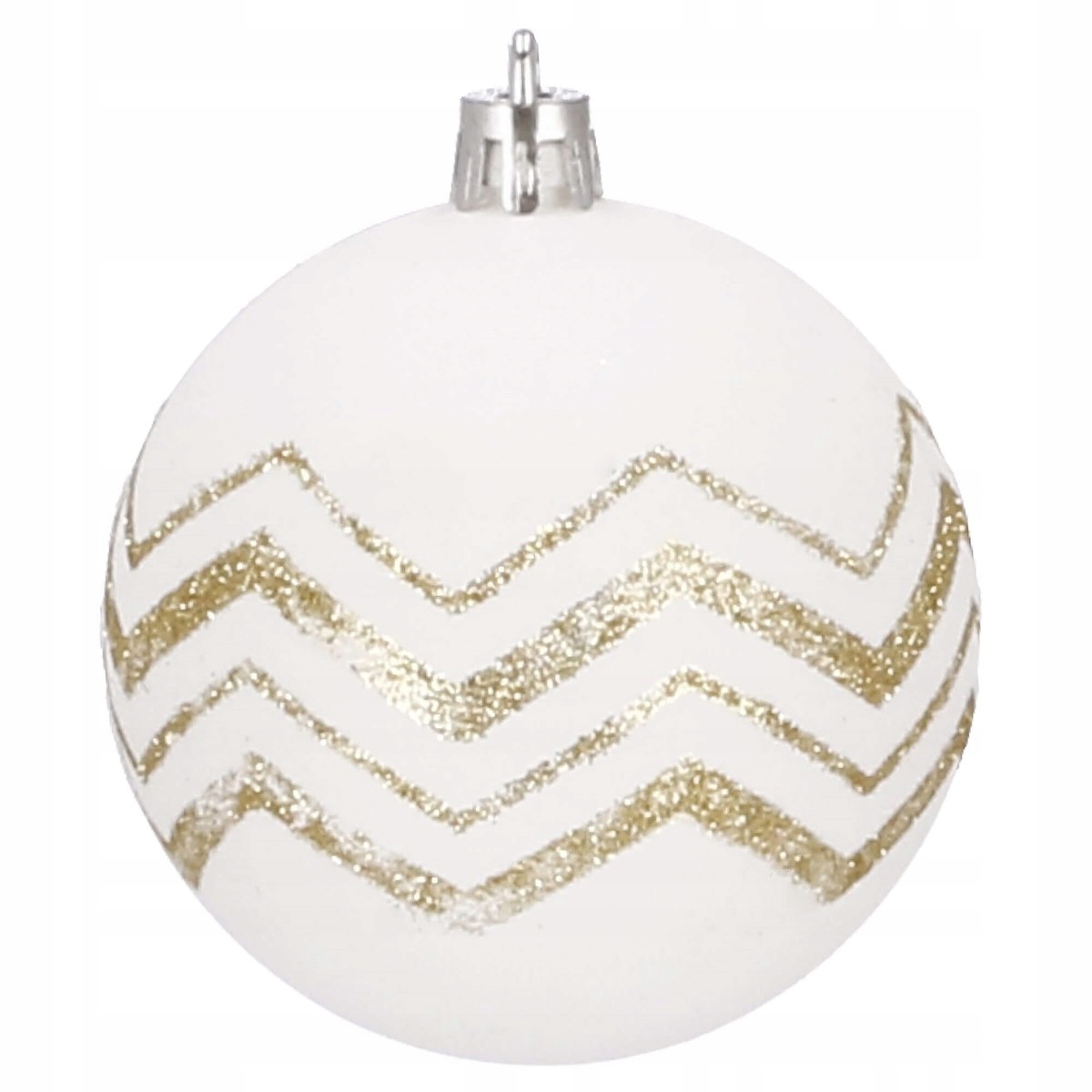 Set globuri de Craciun cu modele de sarbatori, 30 bucati, 7cm, alb auriu [8]