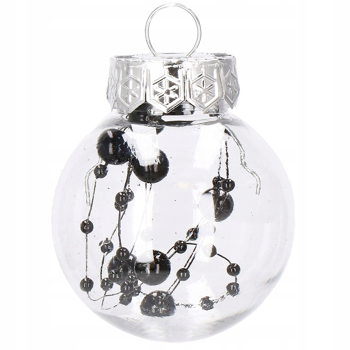 Set globuri de Craciun Inedit, 24 bucati, 5cm, transparente cu interior negru [8]