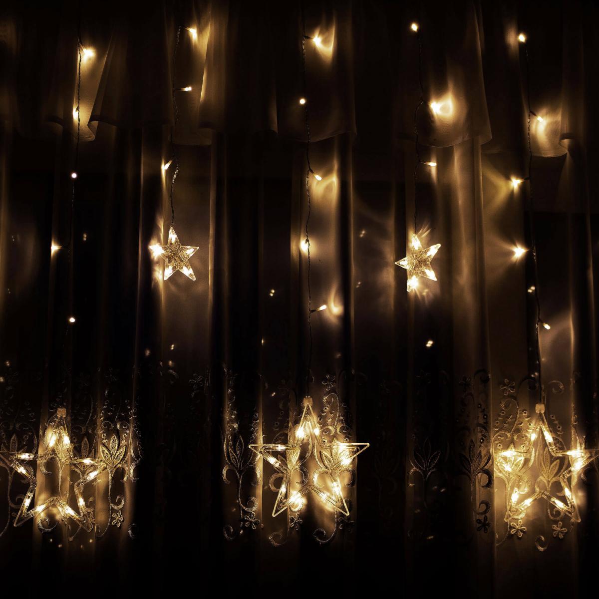 (DL) Instalatie lumina tip perdea cu 138 LED-uri, 2m, pentru interior/exterior, stelute iluminare alba [11]