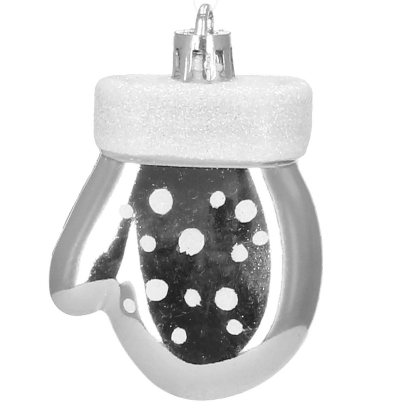 Set globuri si decoratiuni de Craciun, 77 piese, diverse dimensiuni, argintiu [7]