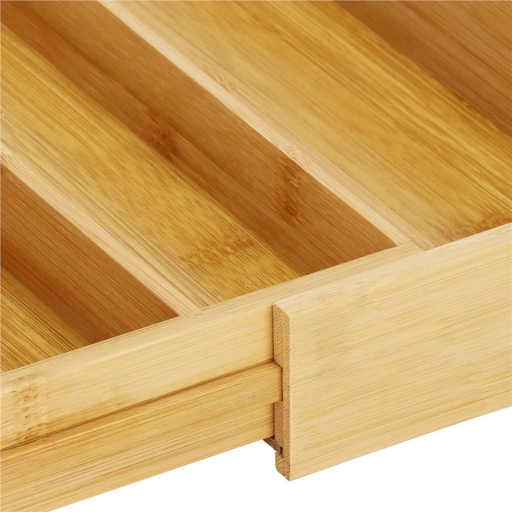 Organizator tacamuri si ustensile bucatarie, bambus, extensibil 28-45x33x5cm [8]
