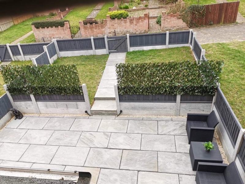 Panou de gard/paravan din lemn si frunze artificiale, extensibil, 100x200cm [4]