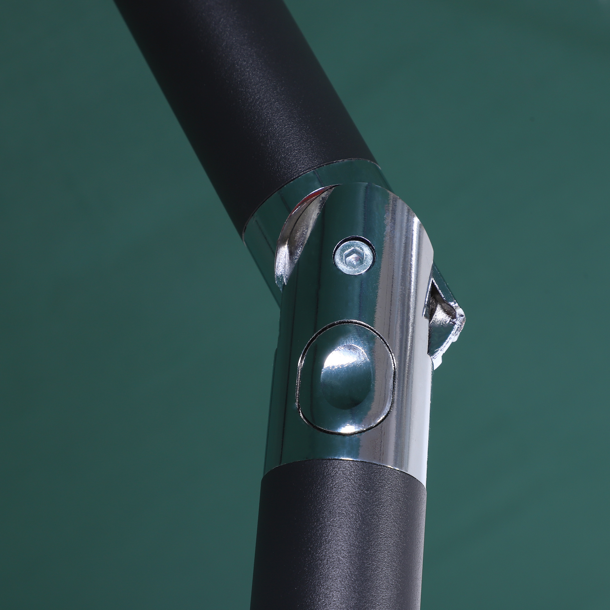  Umbrela de Gradina Reclinabila Plaja Aluminiu si Poliester Φ2.6×2.35m Verde Inchis [8]